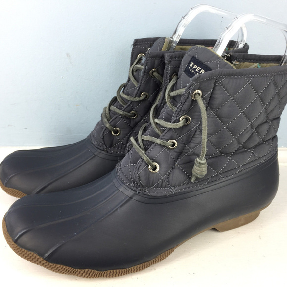 navy blue sperry duck boots